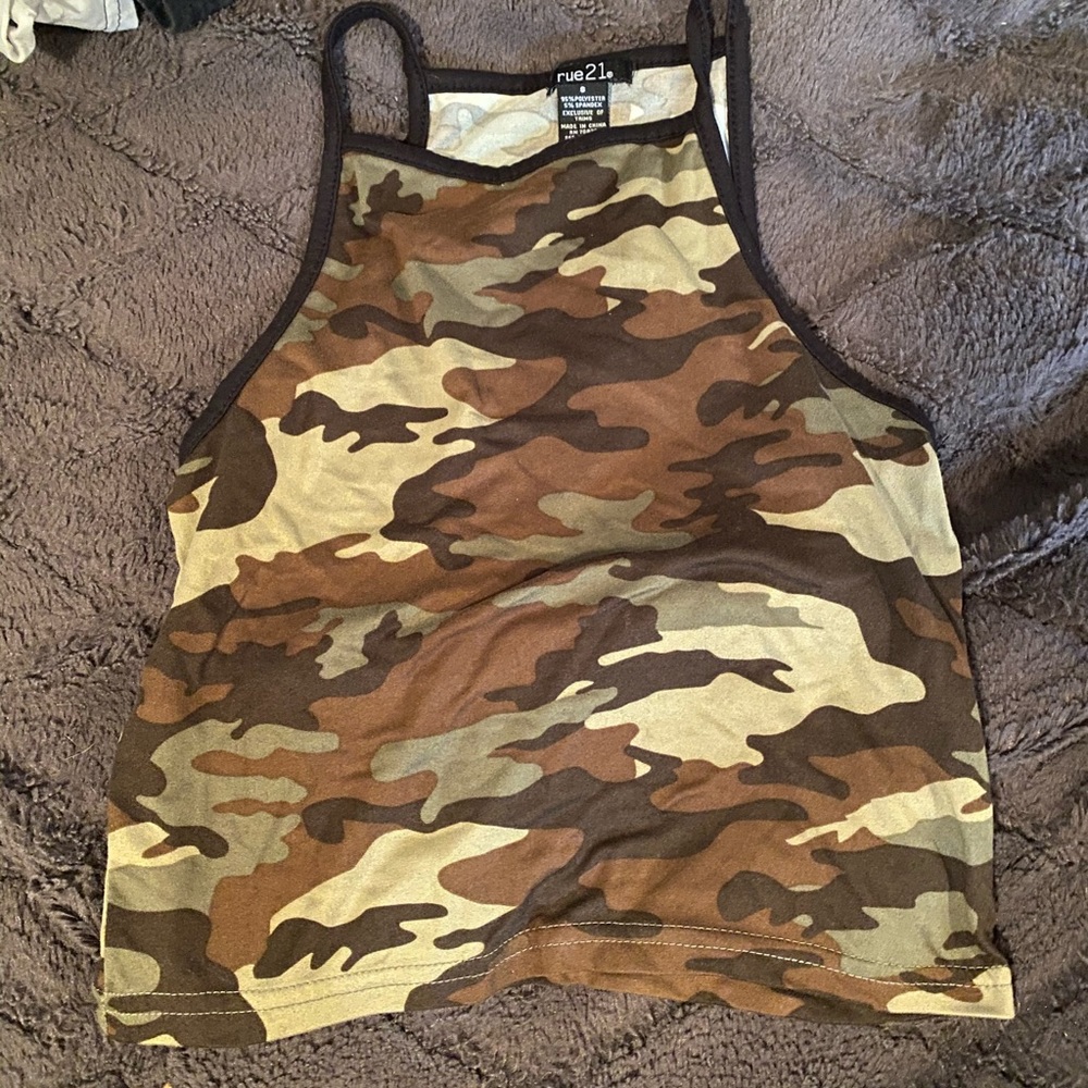 rue21 camo halter tank top